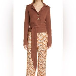 Nanushka open back tie front “Rosalie” sweater